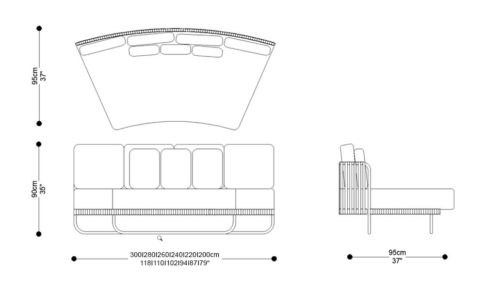 Image of the main dimensions of the product